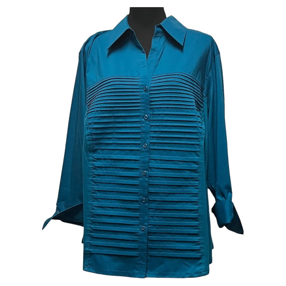 Investments II Button Down Shirt in Blue Lagoon - NWT!